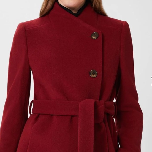 Hobbs London Asher Coat Vermillion Red Size 8 - Picture 3 of 7